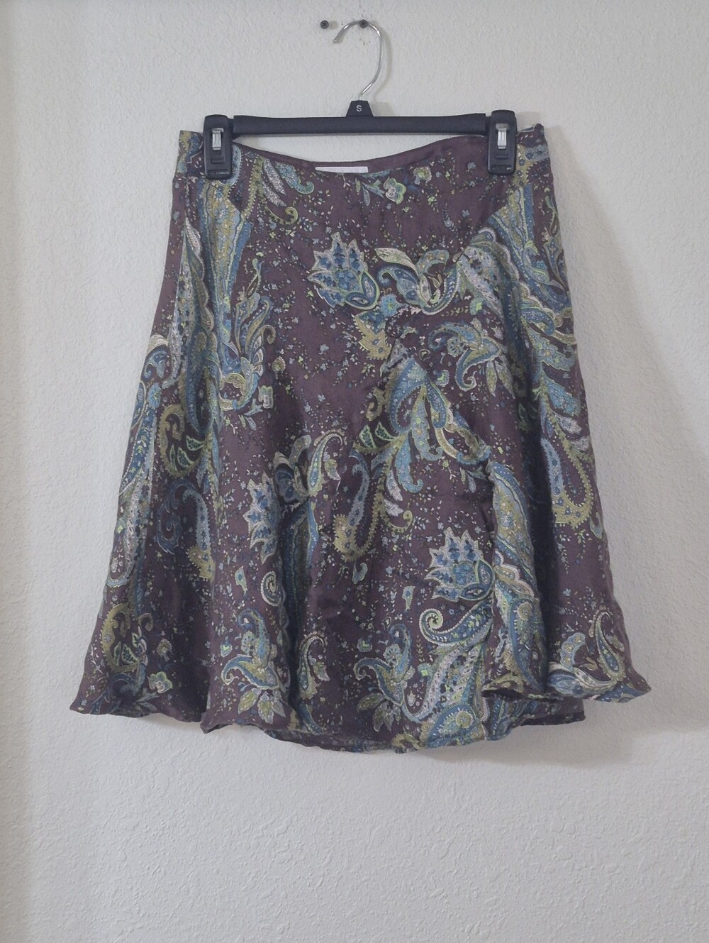 Worthington Paisley Skater Skirt in Purple and Blue